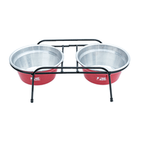 Comedouro Aramado Duplo NF Pet Vermelho - 1,2 L
