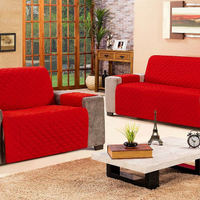 Protetor de sofá 2 e 3 Lugares Ultrassom Cor 1 Vermelho - Decorella