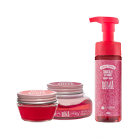 Combo Banho e Hidratação Romã: Chantilly, Gelatina e Geleia Hidratante