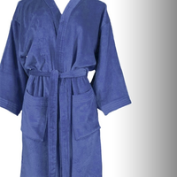 Roupão Adulto Velour Liso Dohler Unissex - G Azul