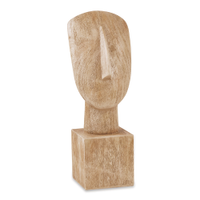 Escultura Decorativa "Face" em Poliresina Madeira 32x11,5 cm - D'Rossi