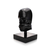 Escultura Decorativa Máscara Silêncio em Cerâmica Grafite 25x15 cm - D'Rossi