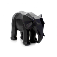Escultura Elefante em Poliresina Preto 20x25x13 cm - D'Rossi