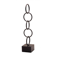 Escultura Decorativa em Metal Círculos Preto 61x13 cm - D'Rossi