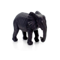 Escultura Decorativa Elefante em Poliresina Preto 26x31x13 cm - D'Rossi