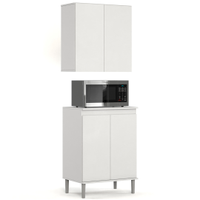 Armário de Cozinha Aéreo e Balcão com Tampo Italy Branco - EJ Móveis