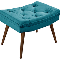 Banqueta Puff Rubi Essencial Estofados Cor Azul Turquesa