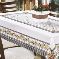Toalha de Mesa Quadrada 4 Lugares Ouro Pimentas