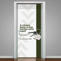 Adesivo de Porta para Imobíliaria A Chave Para Seu Sonho-93X210Cm