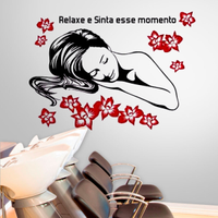 Adesivo de Parede Estética Frase Relaxa- Especial 140x98cm