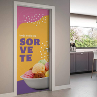 Adesivo de Porta Hoje é Dia de Sorvete-93X210Cm