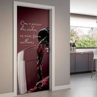 Adesivo de Porta Com o Passar dos Vinhos, os Anos Ficam Melhores-93X210Cm