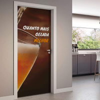 Adesivo de Porta Quanto Mais Gelada Melhor-93X210Cm