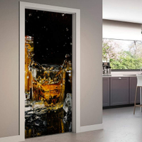 Adesivo de Porta Coqueteis de Whisky com Gelo-83X210Cm