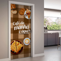 Adesivo de Porta Café Da Manhã-93X210Cm