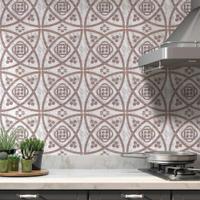 Adesivos de Azulejos Ladrilhos Cartela Mármore Rose e Branco 12-15x15cm