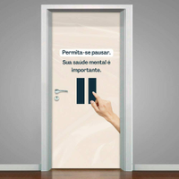 Adesivo de Porta para Psicologia Permita-se Pausar-83X210Cm