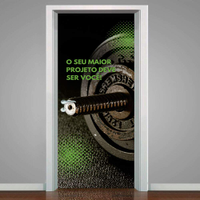 Adesivo de Porta para Academia O Seu Maior Projeto-83X210Cm