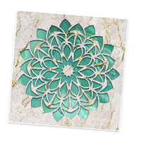 Adesivo para Azulejo Unitário Mármore Mandala Verde-20x20cm