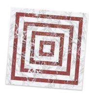 Adesivo para Azulejo Unitário Mármore Vermelho e Branco 18-20x20cm