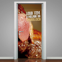 Adesivo de Porta Aqui Tem O Melhor Churrasco-73X210Cm