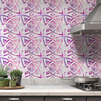 Adesivos de Azulejos Ladrilhos Cartela Mármore Rosa e Branco 14-10x10cm