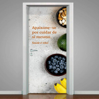 Adesivo de Porta para Nutricionista Saúde é Vida!-83X210Cm
