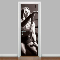 Adesivo para Porta Exercício Funcional Mulher com Corda-73X210Cm