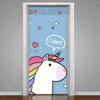 Adesivo para Porta Unicórnio Falando-93X210Cm