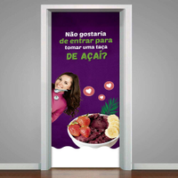 Adesivo de Porta Uma Taça de Açaí -73X210Cm