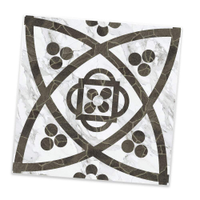 Adesivo para Azulejo Unitário Mármore Preto e Branco 15-15x15cm