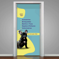 Adesivo de Porta Pet Shop Aqui Tem -73X210Cm