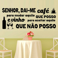 Adesivo de Parede Senhor Dai-me o Café- Grande 124x50cm