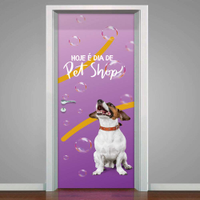 Adesivo de Porta Dia de Pet Shop -63X210Cm