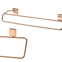 Kit banheiro lavabo 2 peças rose gold Future porta toalha banho toalheiro rosto