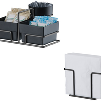 Kit mesa 2 peças Suporte Sachês e porta guardanapo Ônix Future 1156OX 1155OX