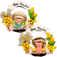 Kit Casal Guirlandas Espantalhos Festa Junina Pousada Sitio
