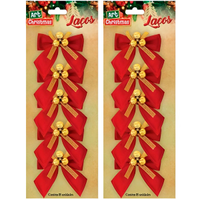 Kit 20 Laços De Bolinhas 9cm Decoração Natalina Brilhante