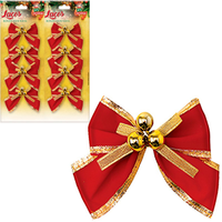 Kit 32 Laços De Bolinhas Natalino Pingentes Árvore Natal 6cm