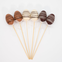 Kit 24 Ovos de Páscoa Enfeite Decorativo Chocolate com Haste