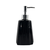 Saboneteira Liquida Modelagem De Cerâmica Lavabo Preto Luxo