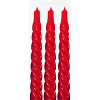 Kit 3 Vela Decoração Natalina Vermelha Torcida 20cm