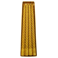 Velas De Natal Decorativa Com Glitter Dourada 4 Unidade 26cm