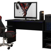 Mesa para Computador Gamer Preto com Azul - Gelius Móveis