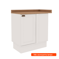 Balcão de Cozinha de Canto Iluminata 1 Porta Branco