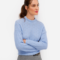 Suéter feminino texturizado azul