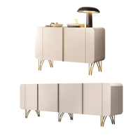Conjunto Buffets Bambino/Virginia Sala de Estar MDP/MDF Pés em Aço Off White G26 - Gran Belo