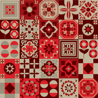 Adesivo De Azulejo Haus For Fun Hidraulico Vermelho 15X15
