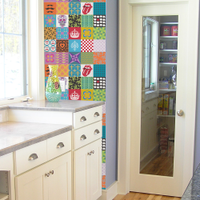 Adesivo De Azulejo Haus For Fun Mix Colorido Divertido 2 15X15