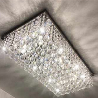 Lustre Para Sala De Cristal Legítimo K9 Base Inox 80x25 Cm